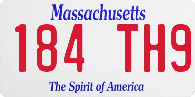 MA license plate 184TH9