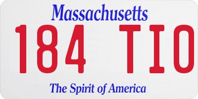 MA license plate 184TI0