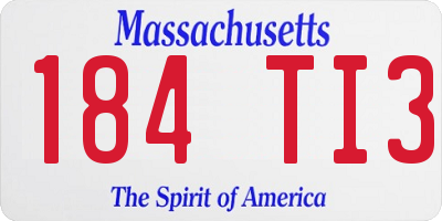 MA license plate 184TI3