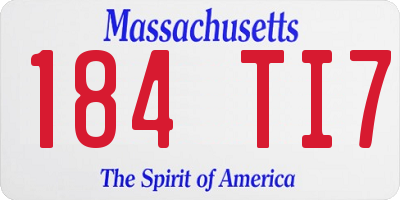 MA license plate 184TI7