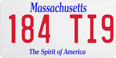 MA license plate 184TI9