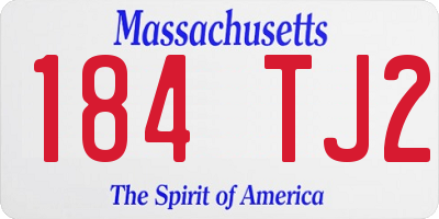 MA license plate 184TJ2
