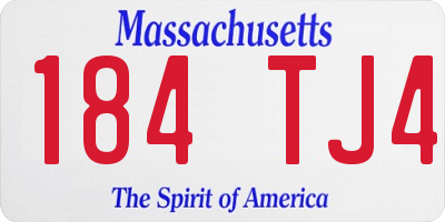 MA license plate 184TJ4