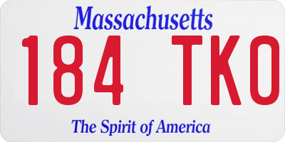 MA license plate 184TK0