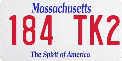 MA license plate 184TK2