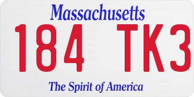 MA license plate 184TK3