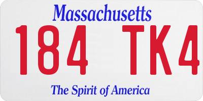 MA license plate 184TK4
