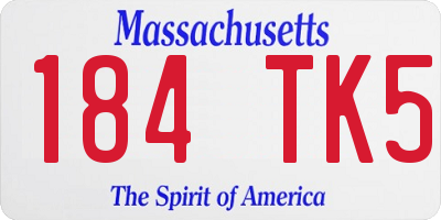MA license plate 184TK5