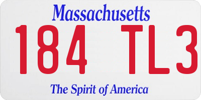 MA license plate 184TL3