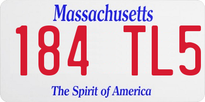 MA license plate 184TL5