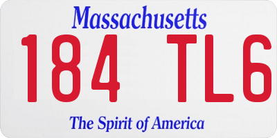 MA license plate 184TL6