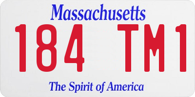 MA license plate 184TM1