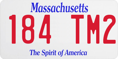 MA license plate 184TM2