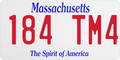 MA license plate 184TM4