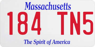 MA license plate 184TN5