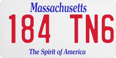 MA license plate 184TN6