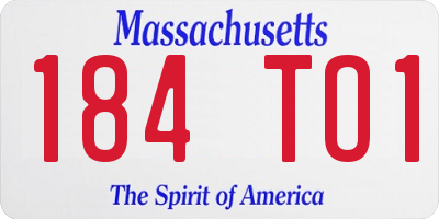 MA license plate 184TO1
