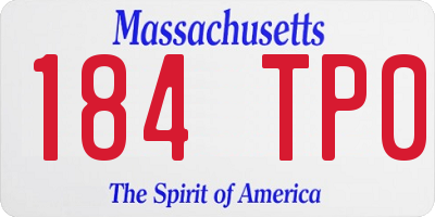 MA license plate 184TP0