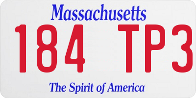 MA license plate 184TP3