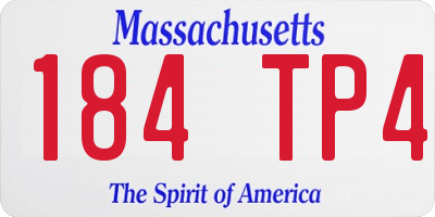 MA license plate 184TP4