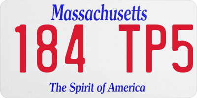 MA license plate 184TP5