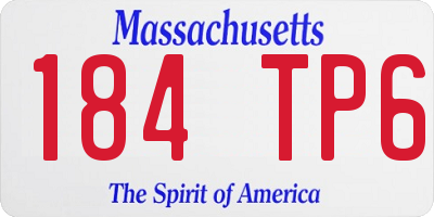 MA license plate 184TP6