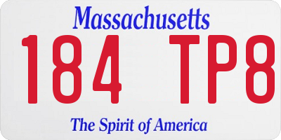 MA license plate 184TP8