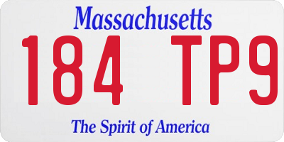 MA license plate 184TP9