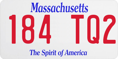 MA license plate 184TQ2