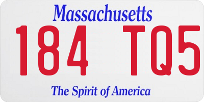 MA license plate 184TQ5