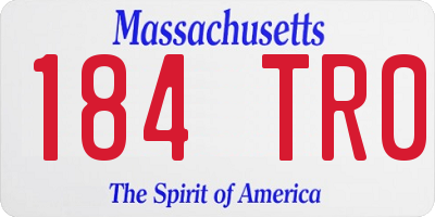 MA license plate 184TR0