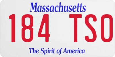 MA license plate 184TS0