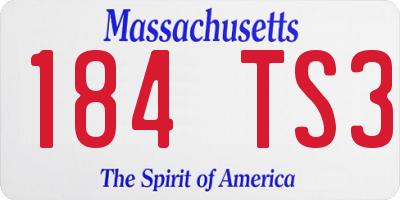 MA license plate 184TS3