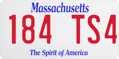 MA license plate 184TS4
