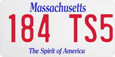 MA license plate 184TS5
