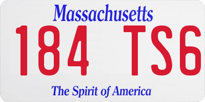 MA license plate 184TS6