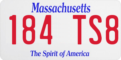 MA license plate 184TS8