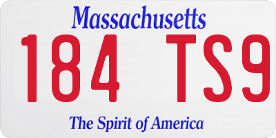 MA license plate 184TS9