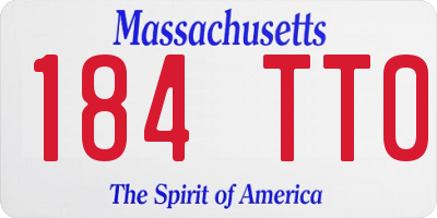 MA license plate 184TT0