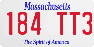 MA license plate 184TT3