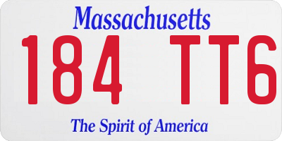 MA license plate 184TT6