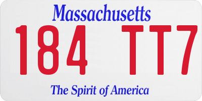 MA license plate 184TT7