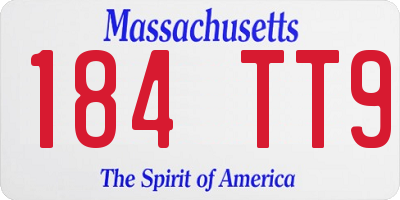 MA license plate 184TT9
