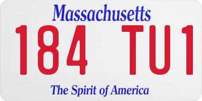 MA license plate 184TU1