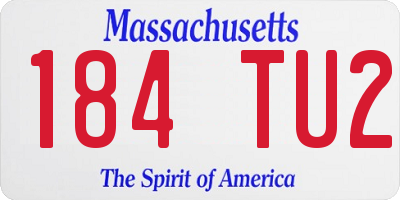 MA license plate 184TU2
