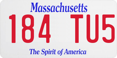 MA license plate 184TU5