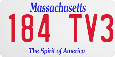 MA license plate 184TV3