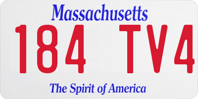 MA license plate 184TV4