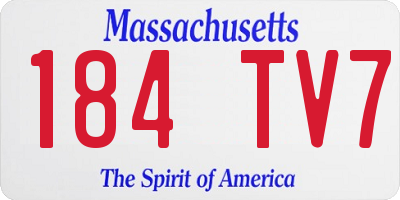 MA license plate 184TV7