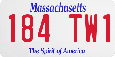 MA license plate 184TW1